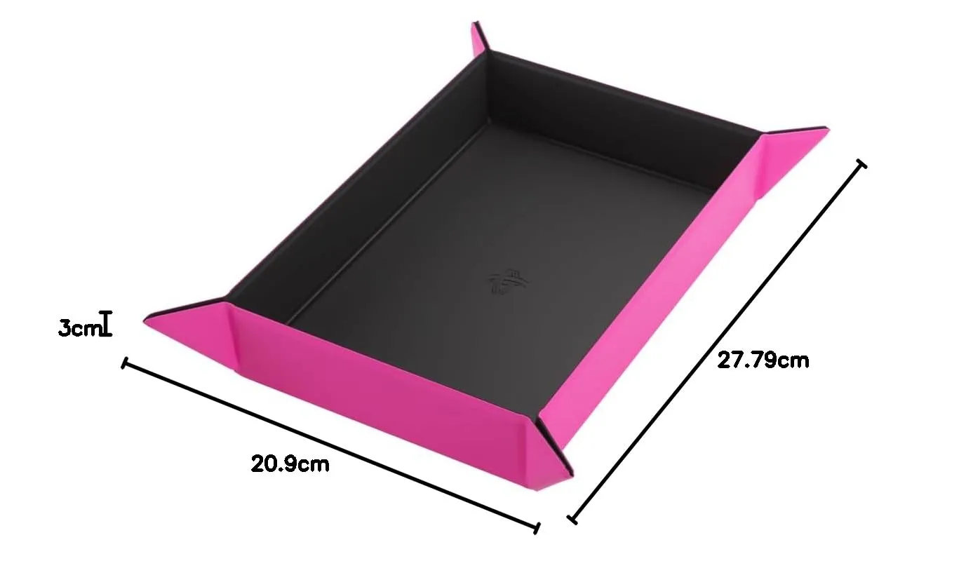 Gamegenic Magnetic Dice Tray Rectangular Würfelschale Schwarz/Pink