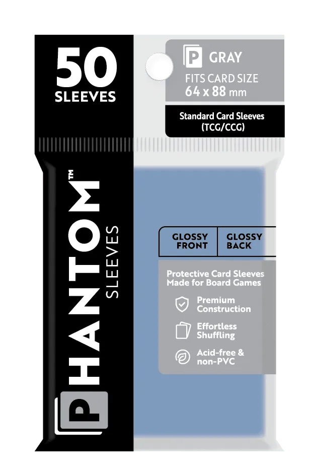 Capstone Games Phantom Sleeves Gray Kartenhüllen Standard