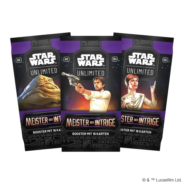 Asmodee Star Wars Unlimited Meister der Intrige Booster 16 Karten Foil