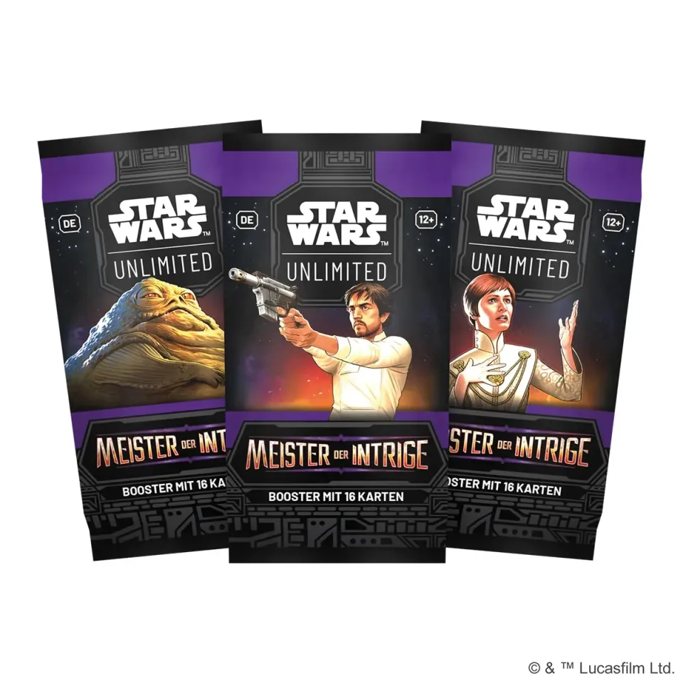 Asmodee Star Wars Unlimited Meister der Intrige Booster 16 Karten Foil