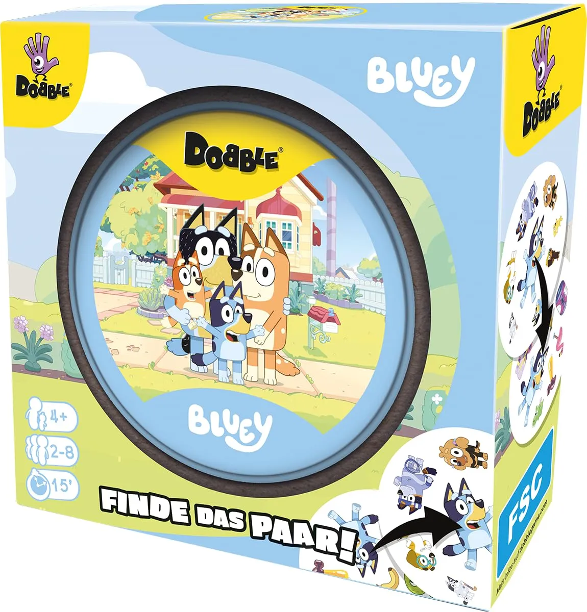 Dobble Bluey Kartenspiel Metalldose für Reaktionsspiel