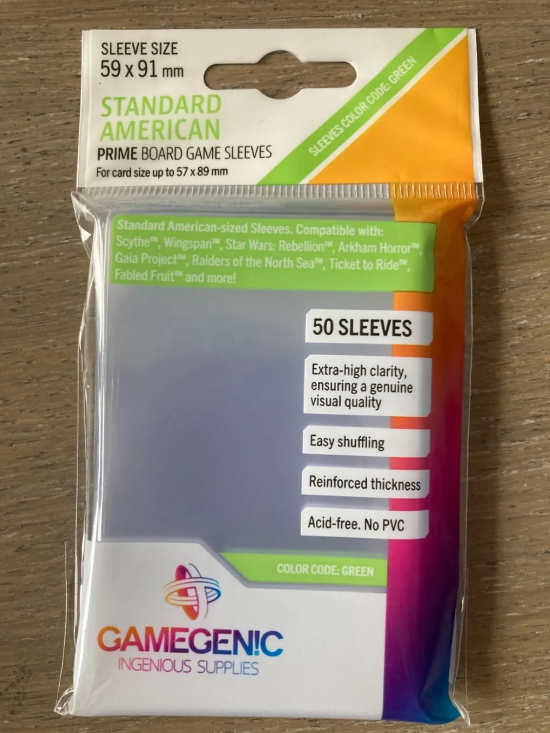 Gamegenic Prime Standard American Kartenhüllen transparent 50 Stück