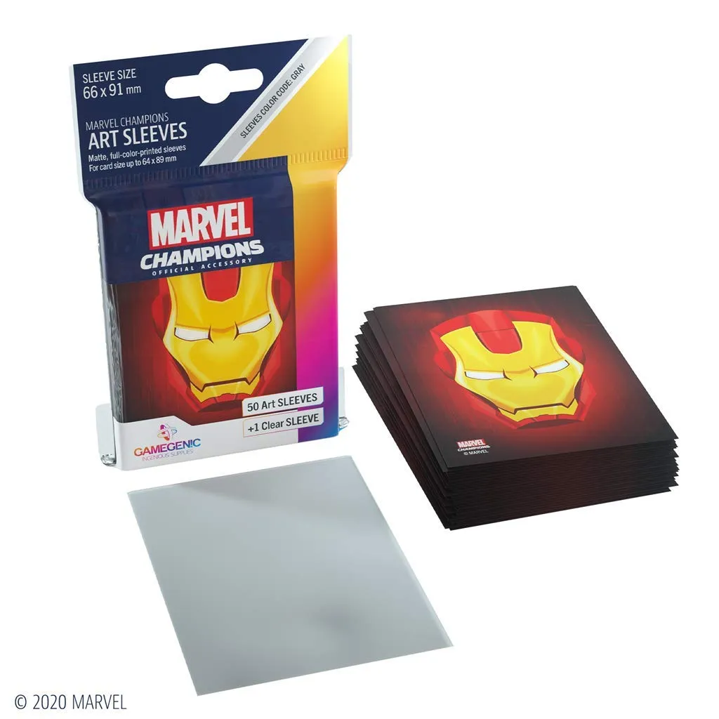 Gamegenic Marvel Champions Iron Man Kartenhüllen Grau 50+1 matt