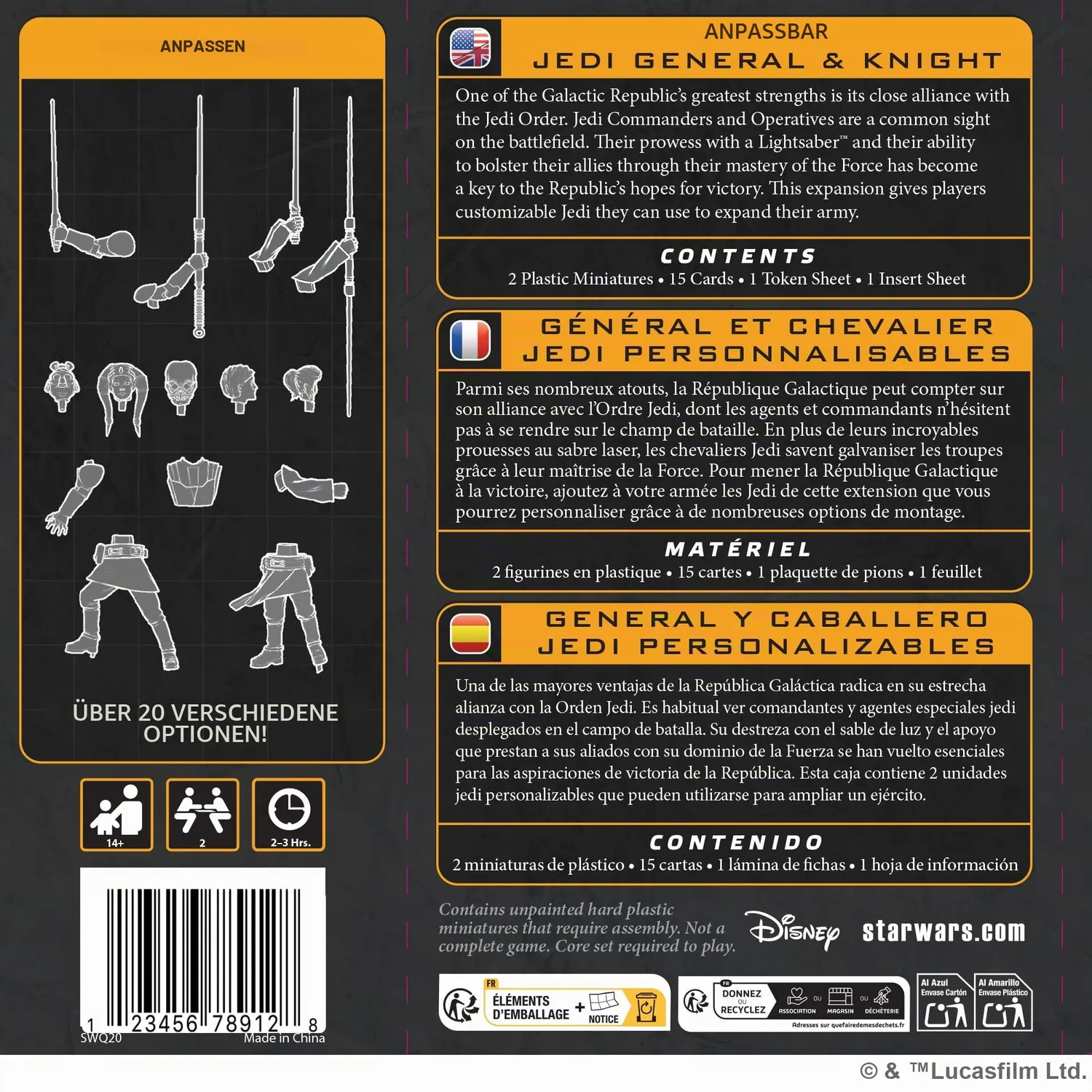 Asmodee Star Wars: Legion Anpassbarer Jedi-General Tabletop-Erweiterung