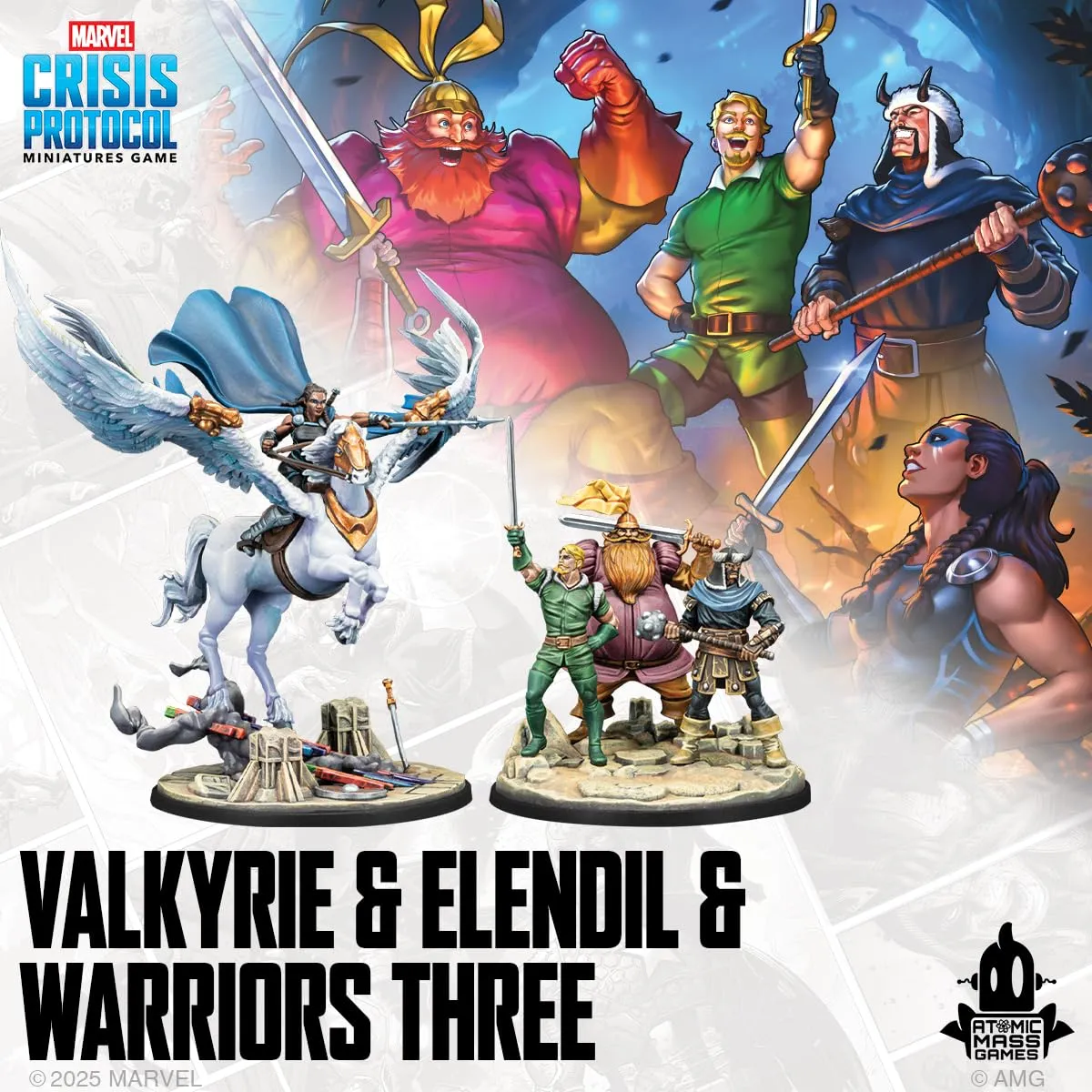 Asmodee Marvel Crisis Protocol Valkyrie Elendil Warriors Three Pack