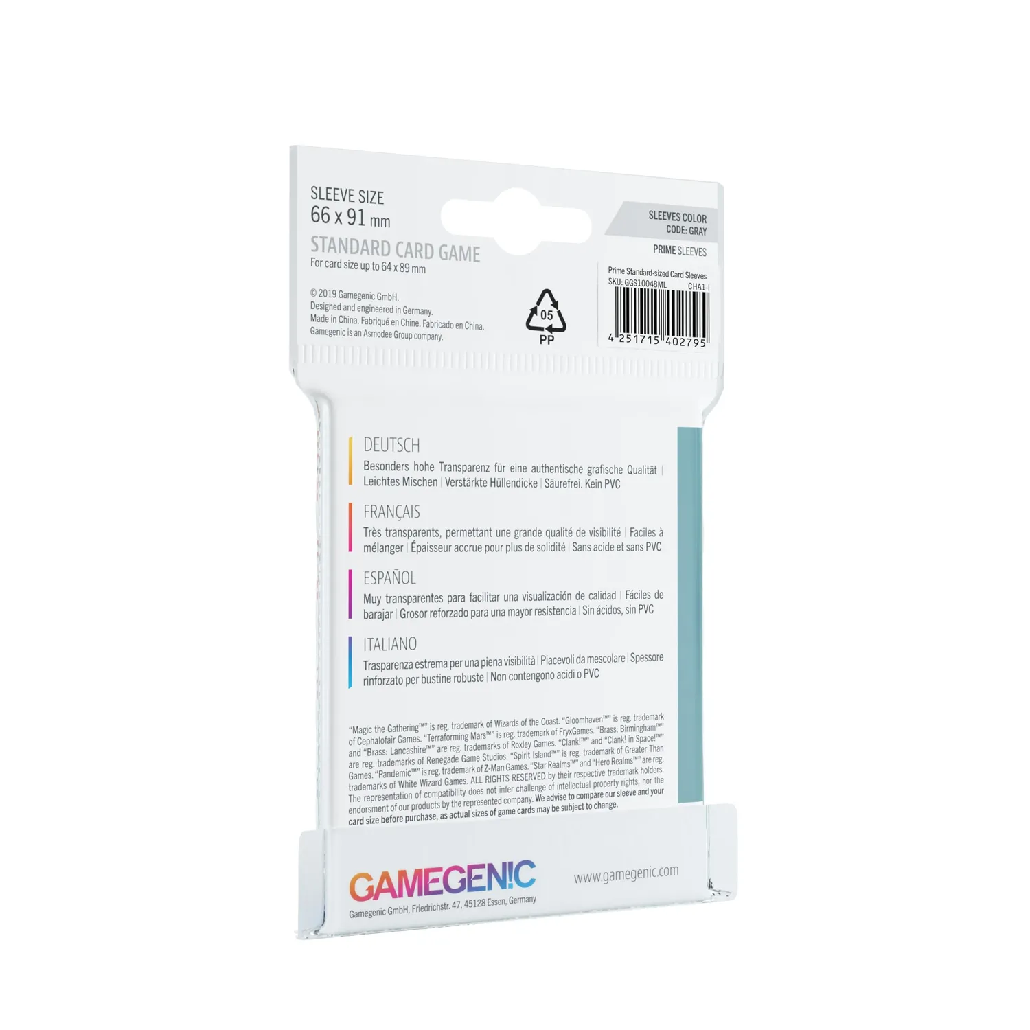 Gamegenic Prime Standard Kartenhüllen transparent 50er