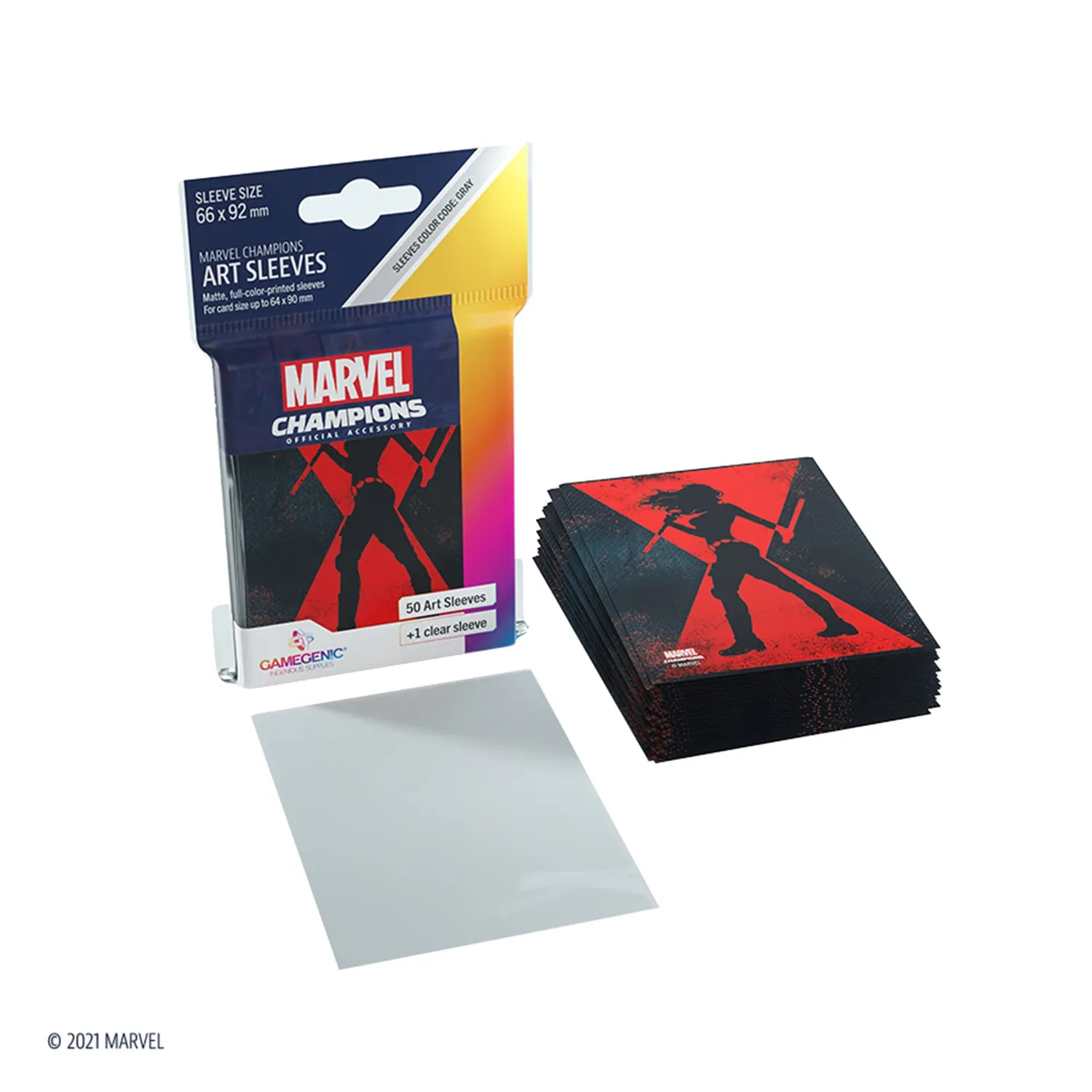 Gamegenic Marvel Champions Black Widow Sleeves 66x92 Grau