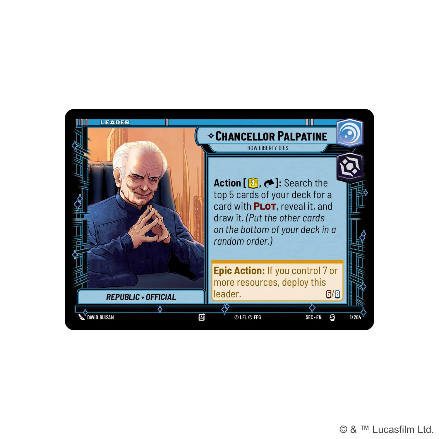 Star Wars Unlimited Secrets of Power Palpatine Spotlight-Deck