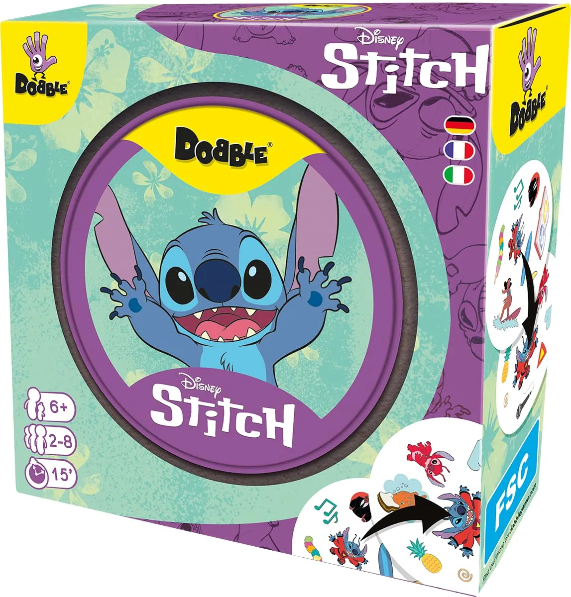 Dobble Disney Stitch Kartenspiel Metalldose Reaktion