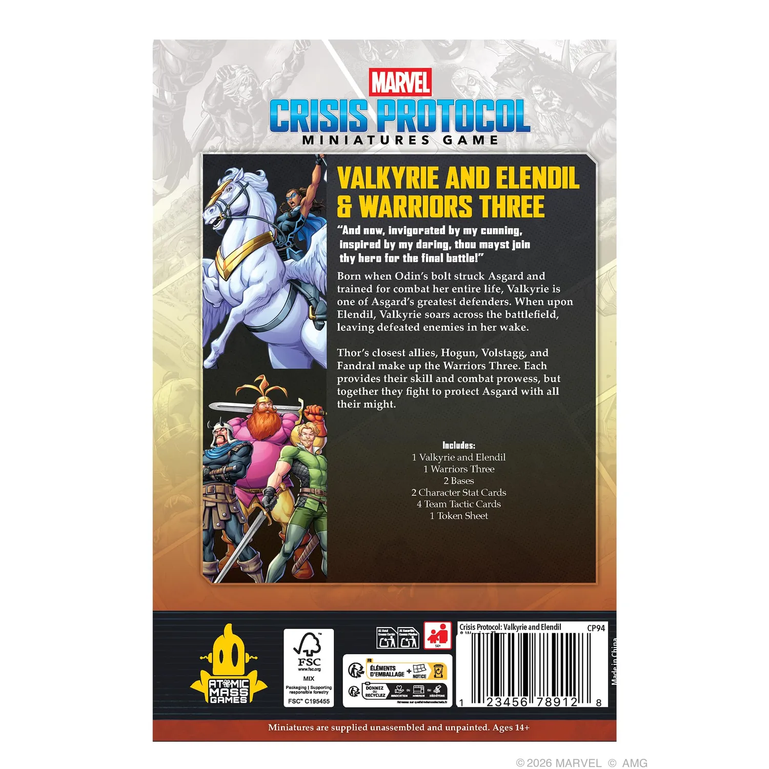 Asmodee Marvel Crisis Protocol Valkyrie Elendil Warriors Three Pack