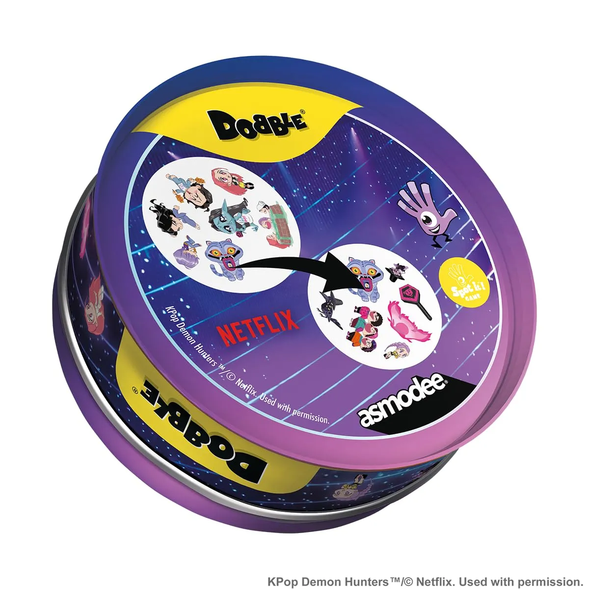 Asmodee Dobble K-Pop Demon Hunters Kartenspiel Blechdose