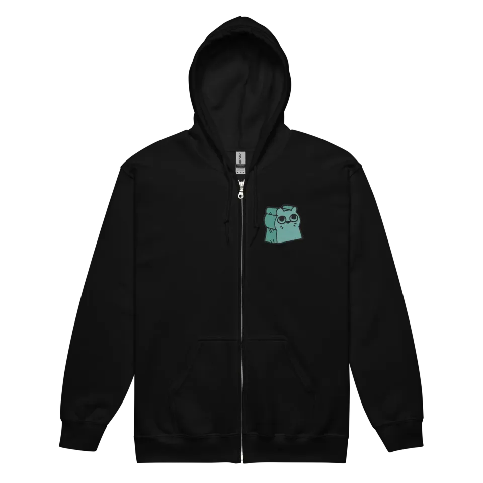 Leder Games Root Riverfolk Meeple Zip-Hoodie schwarz bestickt