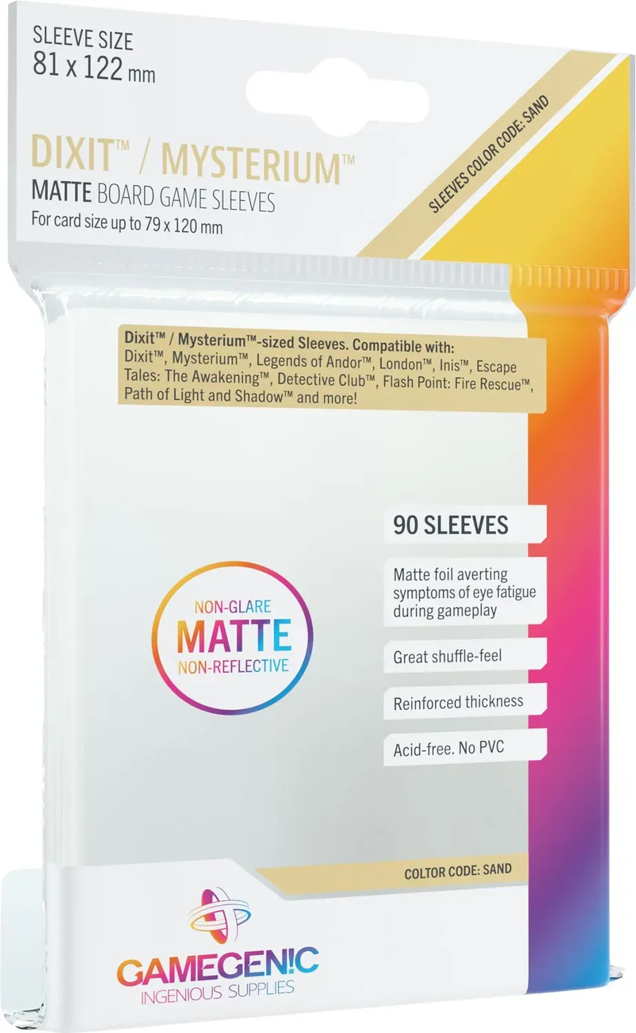 Gamegenic Matte Dixit Sleeves 81x122mm 90 Stück transparent