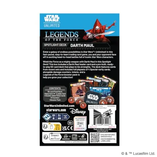 Fantasy Flight Star Wars Unlimited Darth Maul Deck Legends 50+1