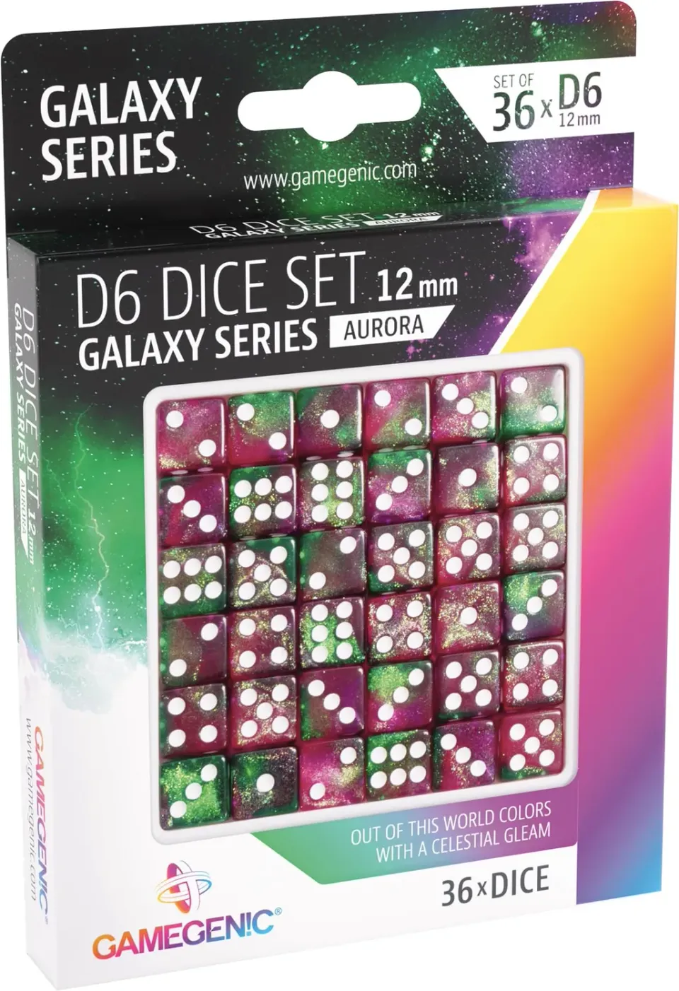 Gamegenic Galaxy Aurora D6 Würfelset 36x 12 mm