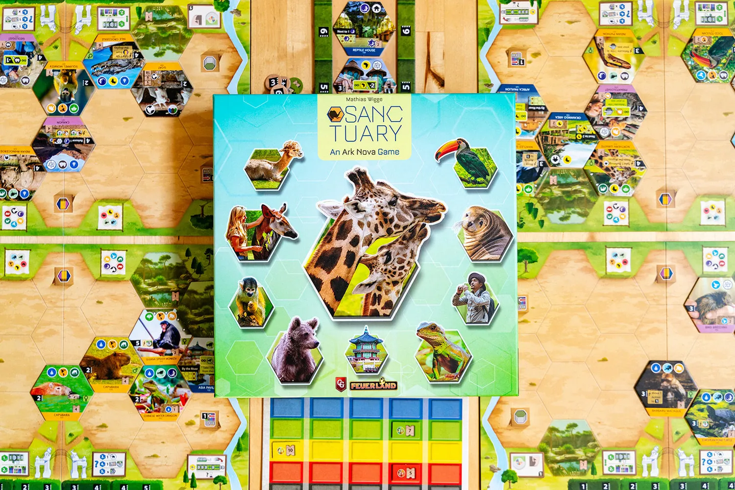 Capstone Games Sanctuary Ark Nova Brettspiel Zoospiel