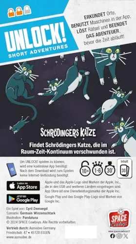 Asmodee Unlock Short Adventures Schrödingers Katze Rätselspiel