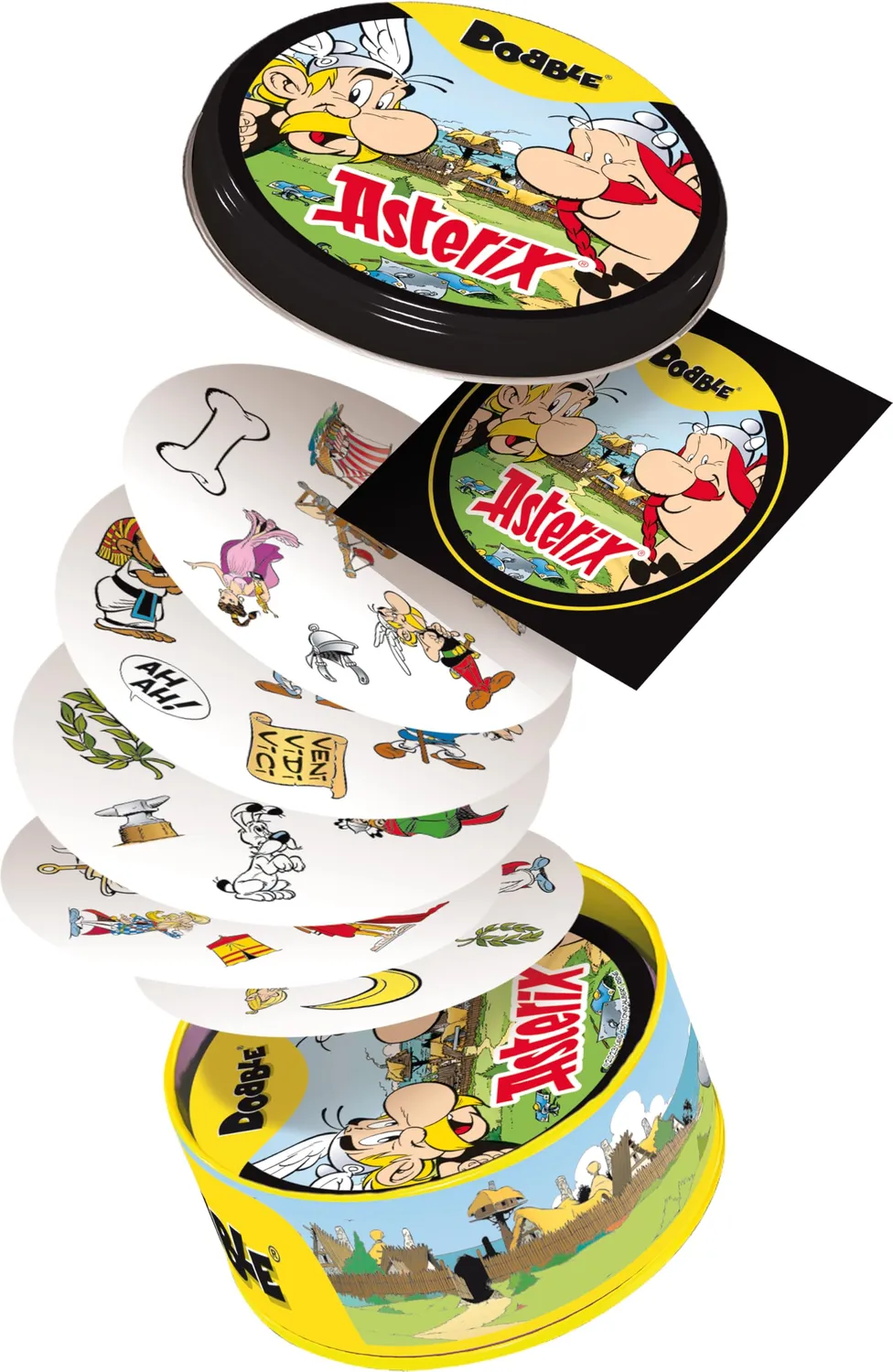 Dobble Asterix Familienspiel Kartenspiel Metalldose