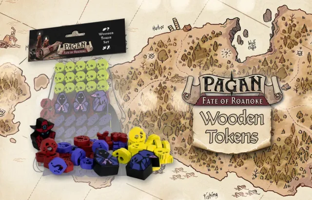 Capstone Games Pagan Fate of Roanoke Wooden Token Set Holz