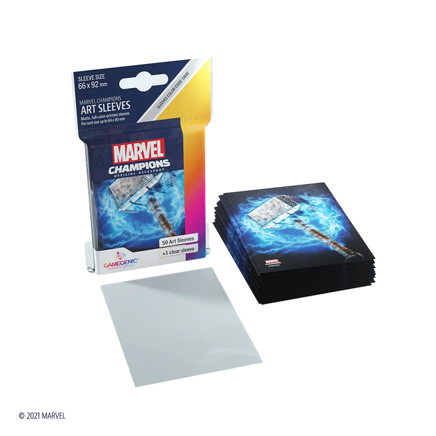 Gamegenic Marvel Champions Sleeves Kartenhüllen Thor Grau 50 Stück