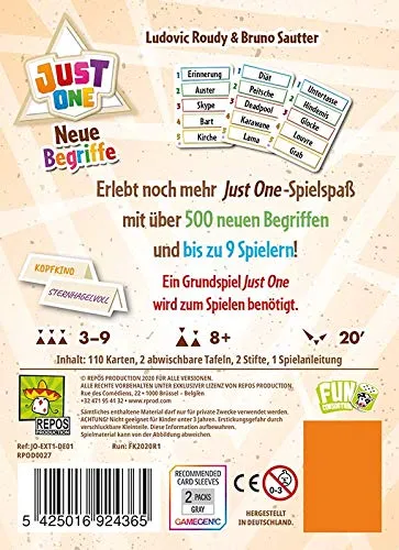 Just One Neue Begriffe Partyspiel Erweiterung 550 Begriffe