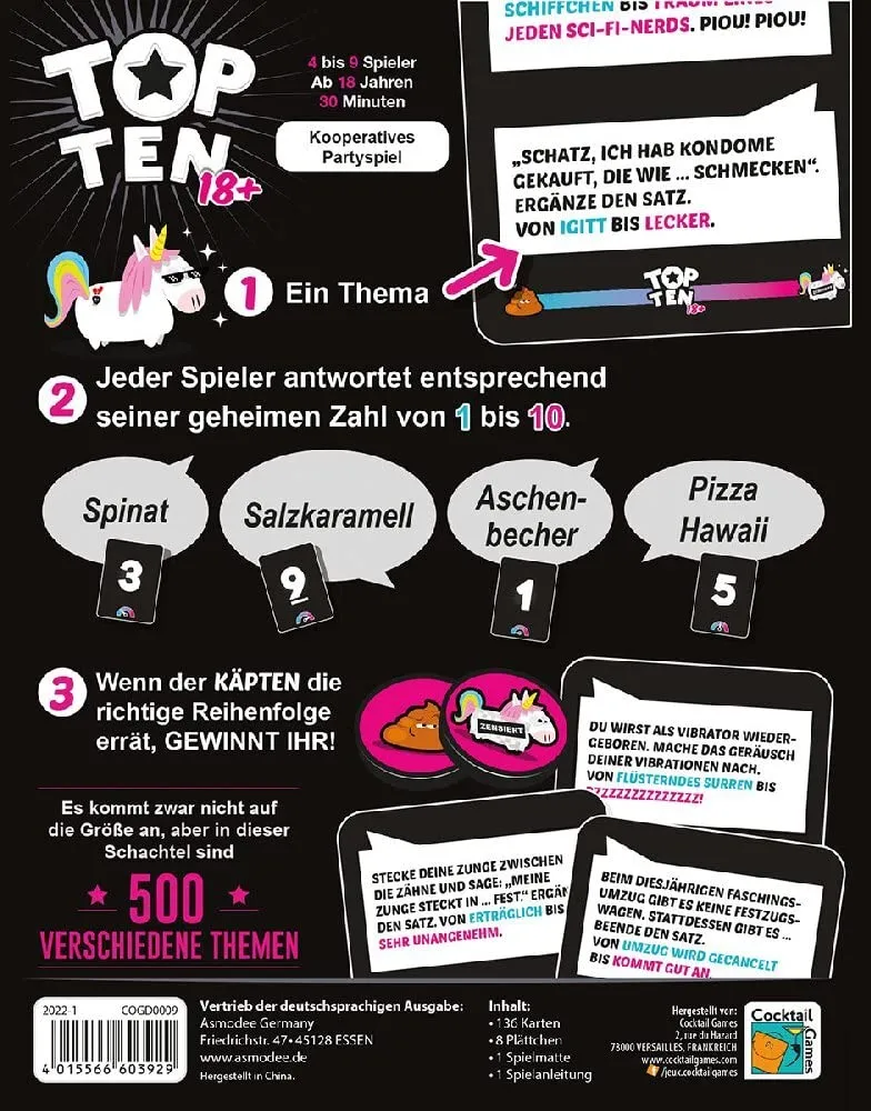 Cocktail Games Top Ten 18+ Partyspiel Erwachsene