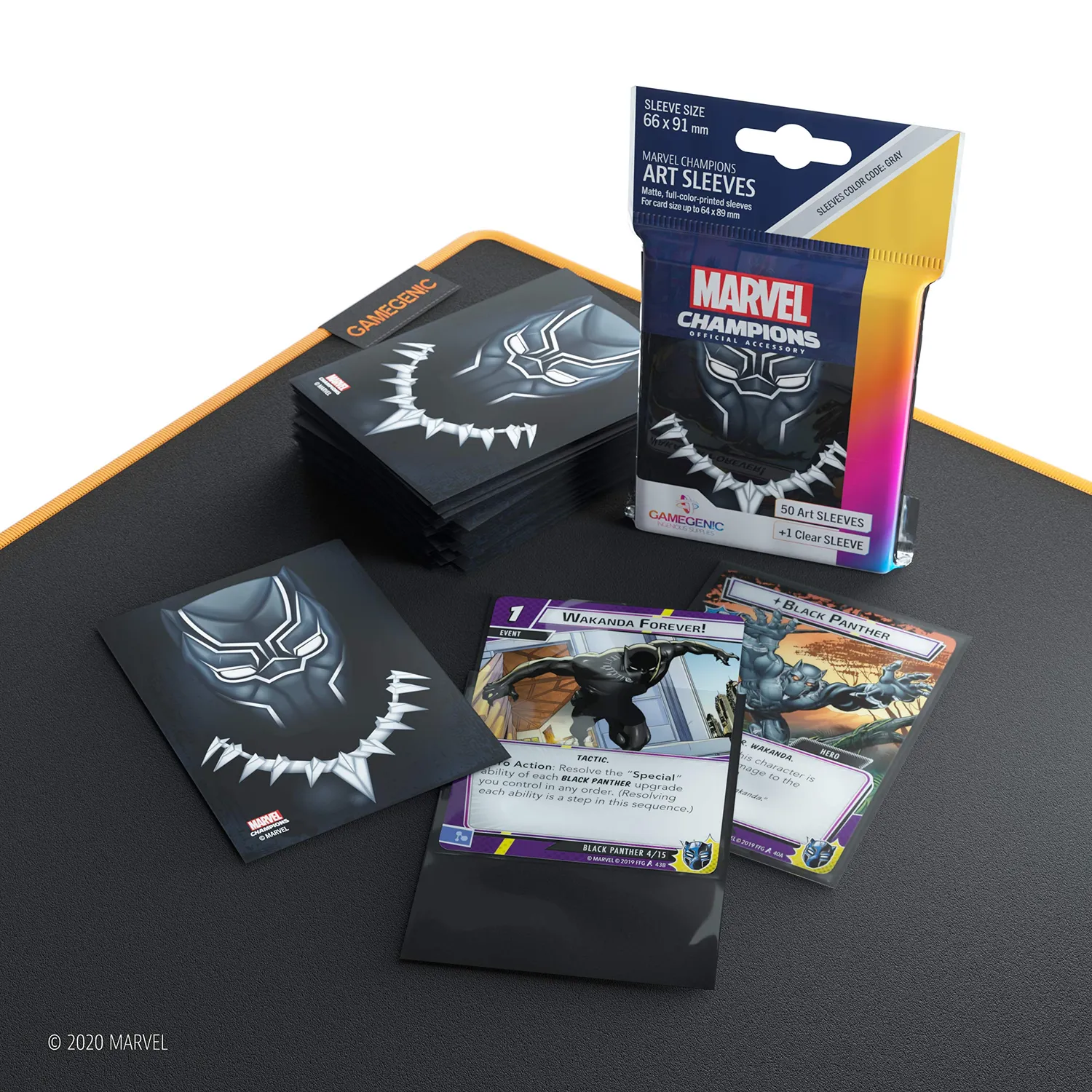 Gamegenic Marvel Champions Black Panther Kartenhüllen 50+1 grau