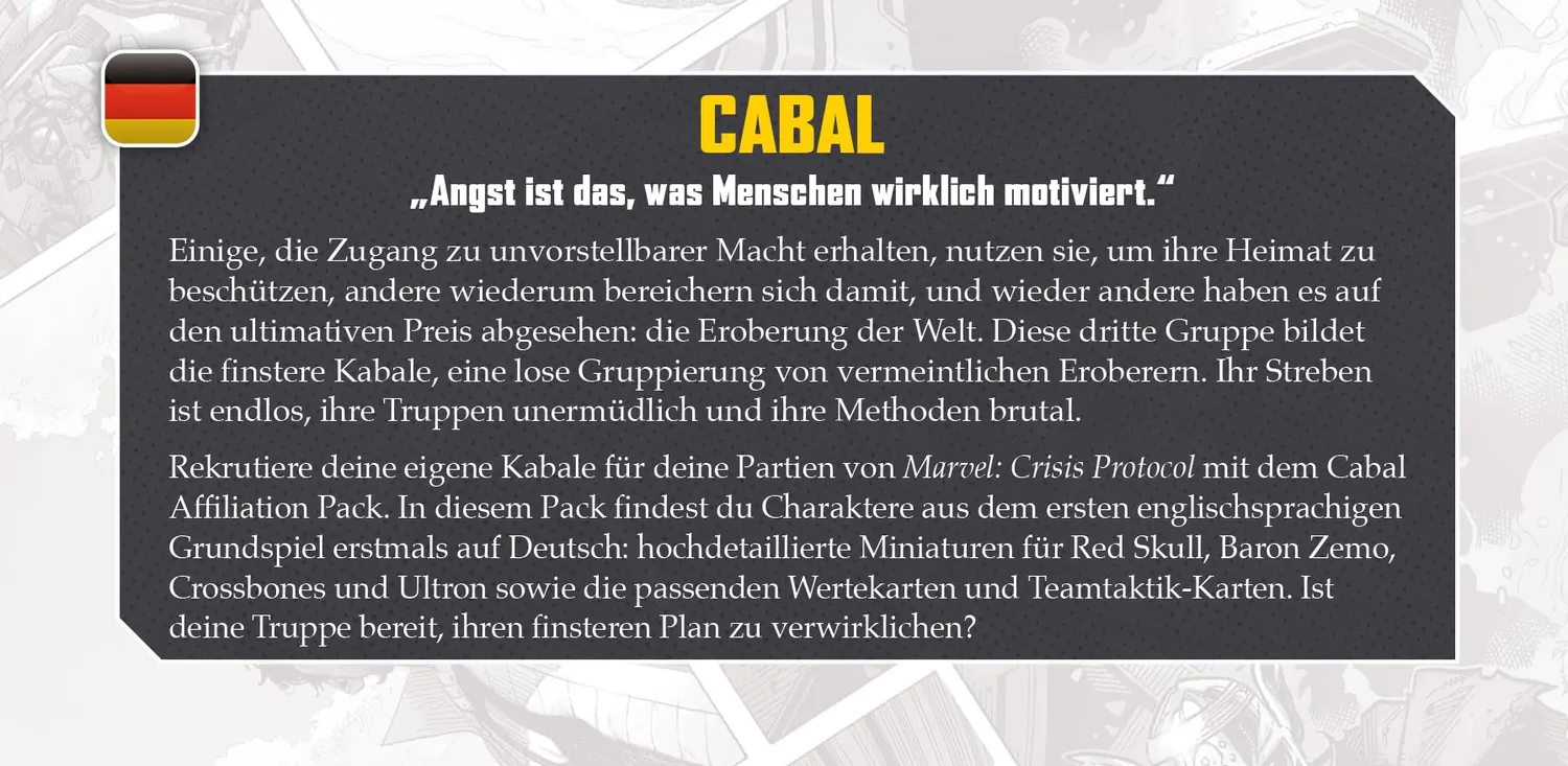 Asmodee Marvel Crisis Protocol Cabal Erweiterung Tabletop Deutsch