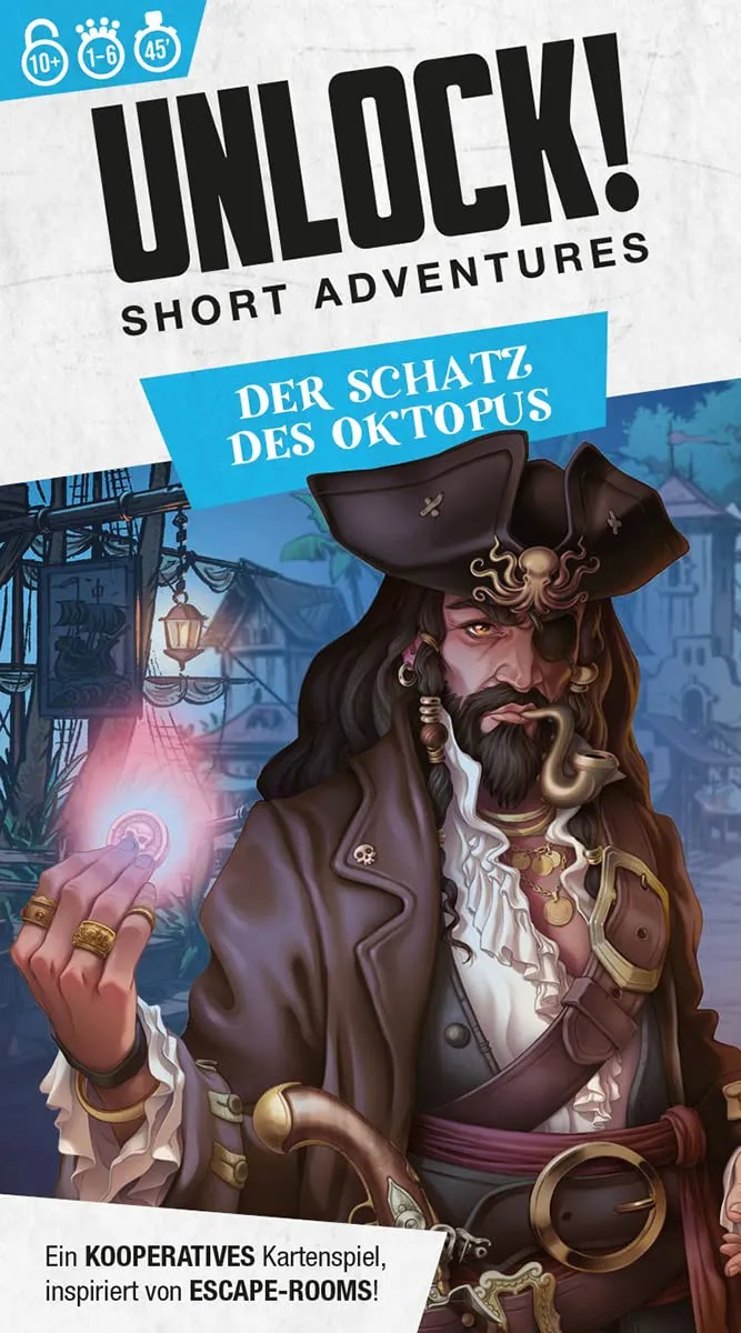 Asmodee Unlock! Short Adventures Der Schatz des Oktopus Familienspiel schwer