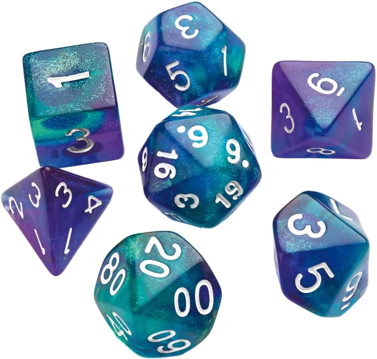 Gamegenic Galaxy Neptune Würfelset 7-teilig Resin blau