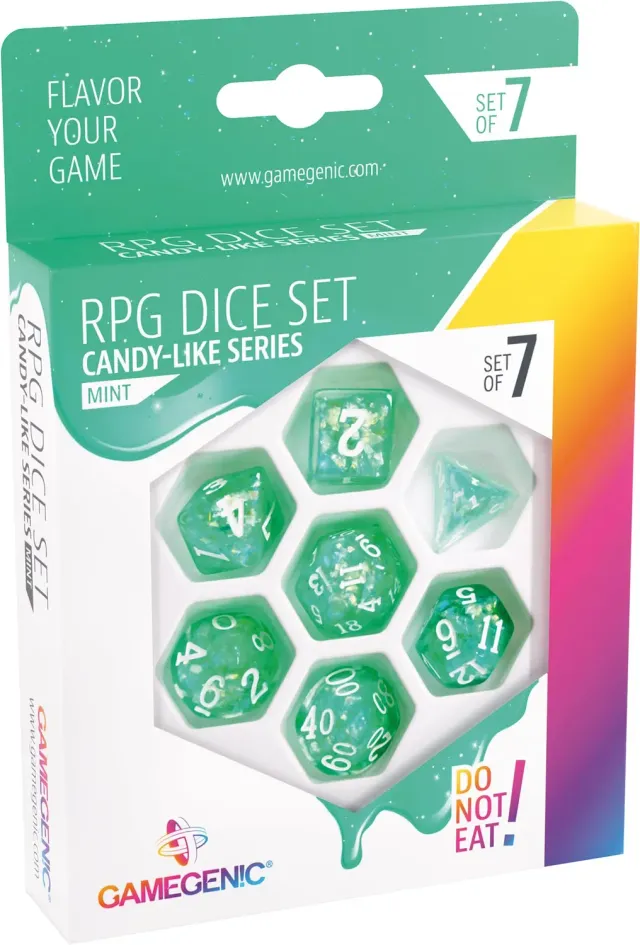 Gamegenic Candy-Like Mint RPG Würfelset 7-teilig Glitzer