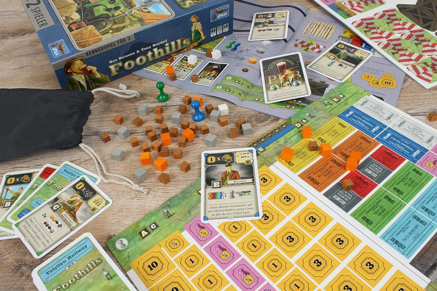 Lookout Foothills Kartenspiel Deutsch 2 Spieler Eisenbahn Taktik