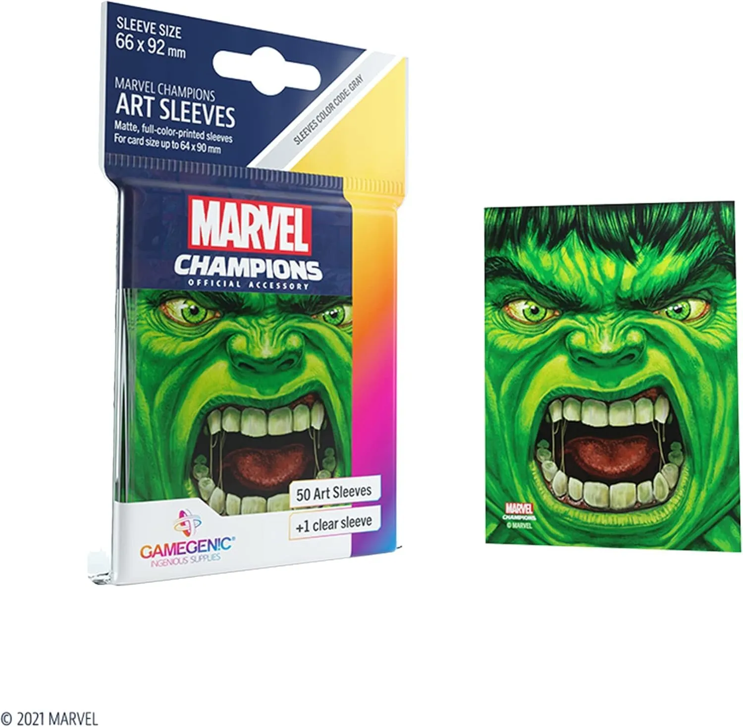 Gamegenic Marvel Champions Hulk Art Sleeves Kartenhüllen 50er matt