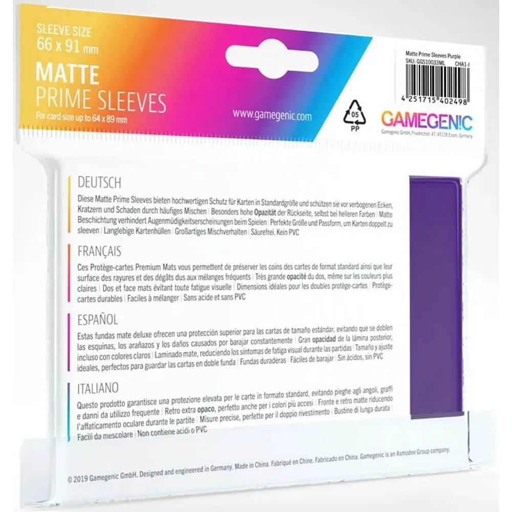 Gamegenic Matte Prime Sleeves Kartenhüllen Violett 100 Stück