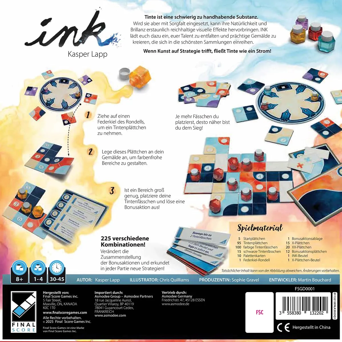 Asmodee Ink Familienspiel Deutsch Tintenmuster Legespiel