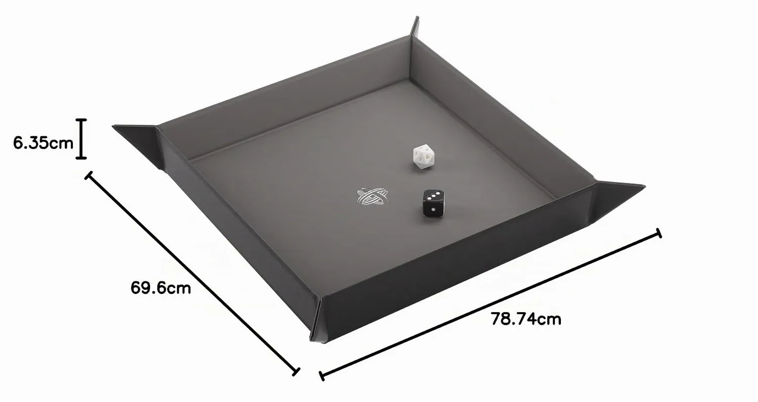 Gamegenic Magnetic Dice Tray Würfelschale Square Black Gray