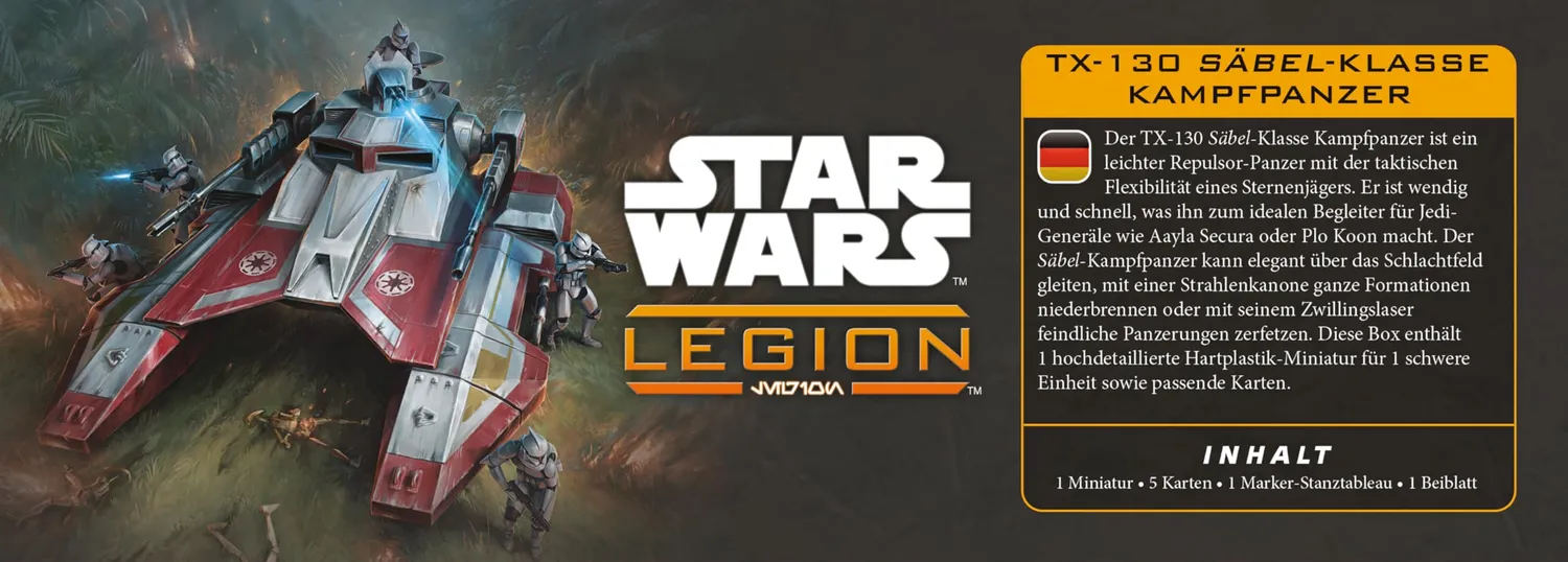 Star Wars Legion TX-130 Saber Tank Tabletop-Erweiterung Republik