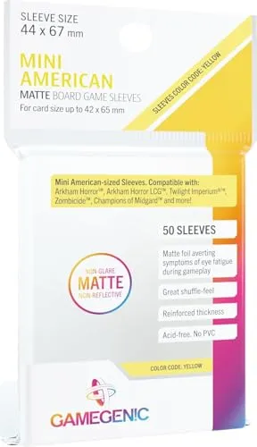 Gamegenic Matte Mini American Kartenhüllen 50 Stück transparent