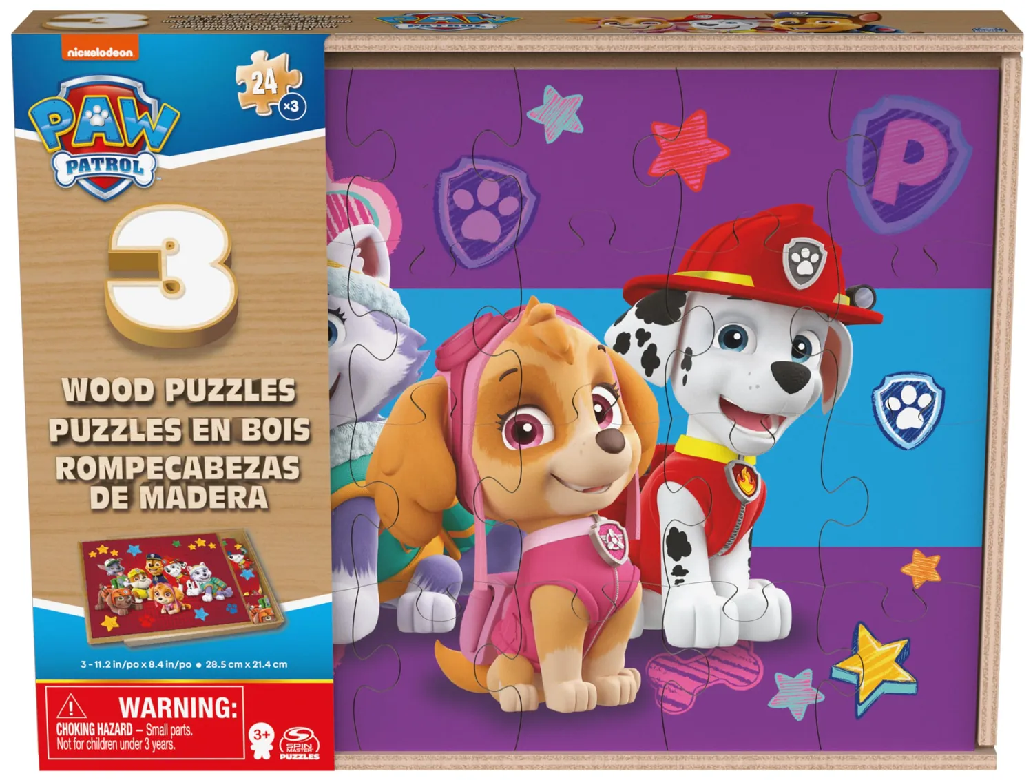 Spin Master PAW Patrol Holzpuzzle 3er Set 24 Teile