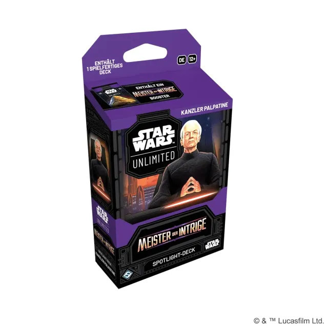 Asmodee Star Wars Unlimited Meister der Intrige Palpatine Deck 50 Karten