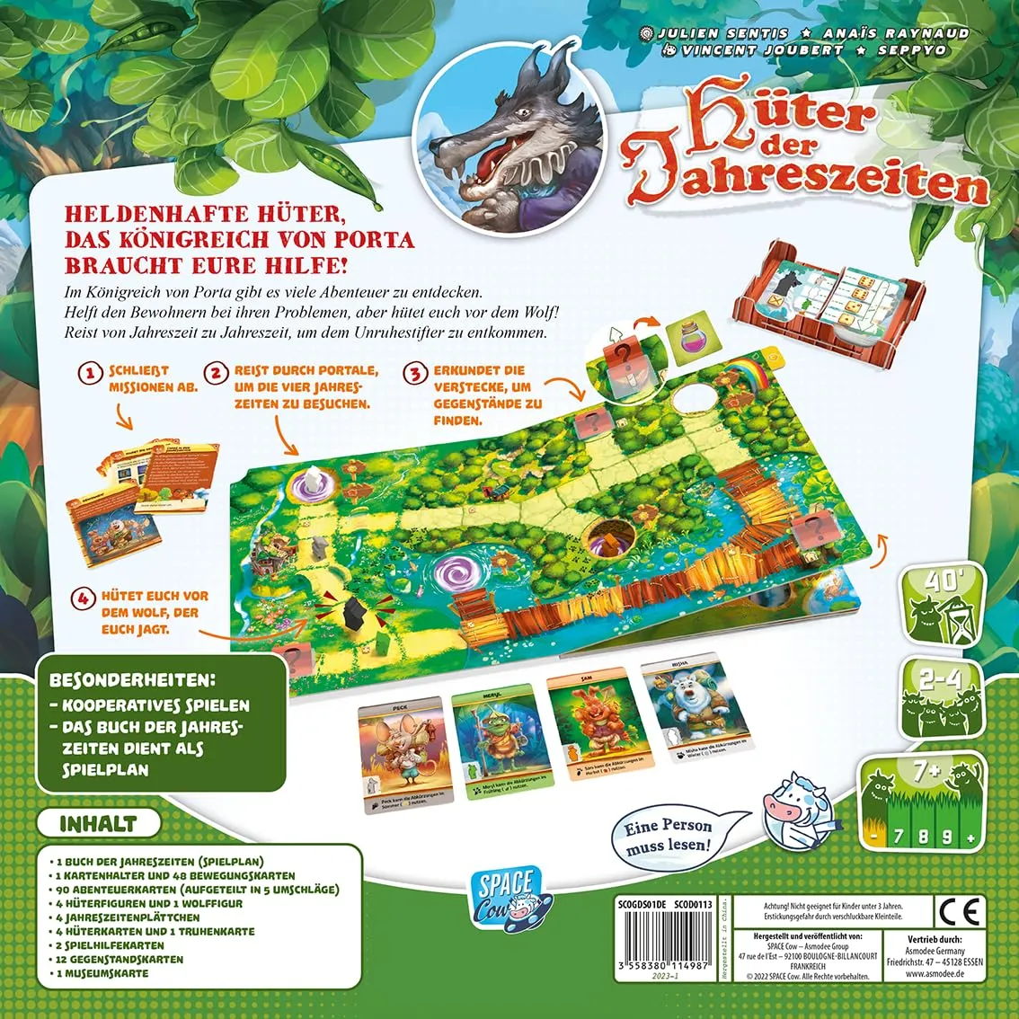 Space Cow Hüter der Jahreszeiten Brettspiel Familienspiel deutsch