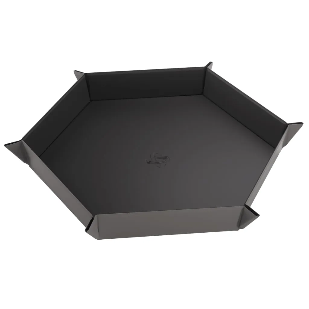 Gamegenic Magnetic Dice Tray Hexagonal Würfelbrett Schwarz Grau