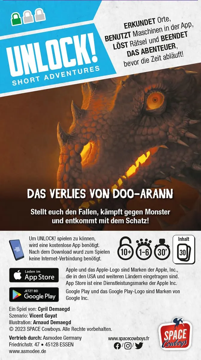 Asmodee Unlock Short Verlies von DOO-Arann Rätselspiel