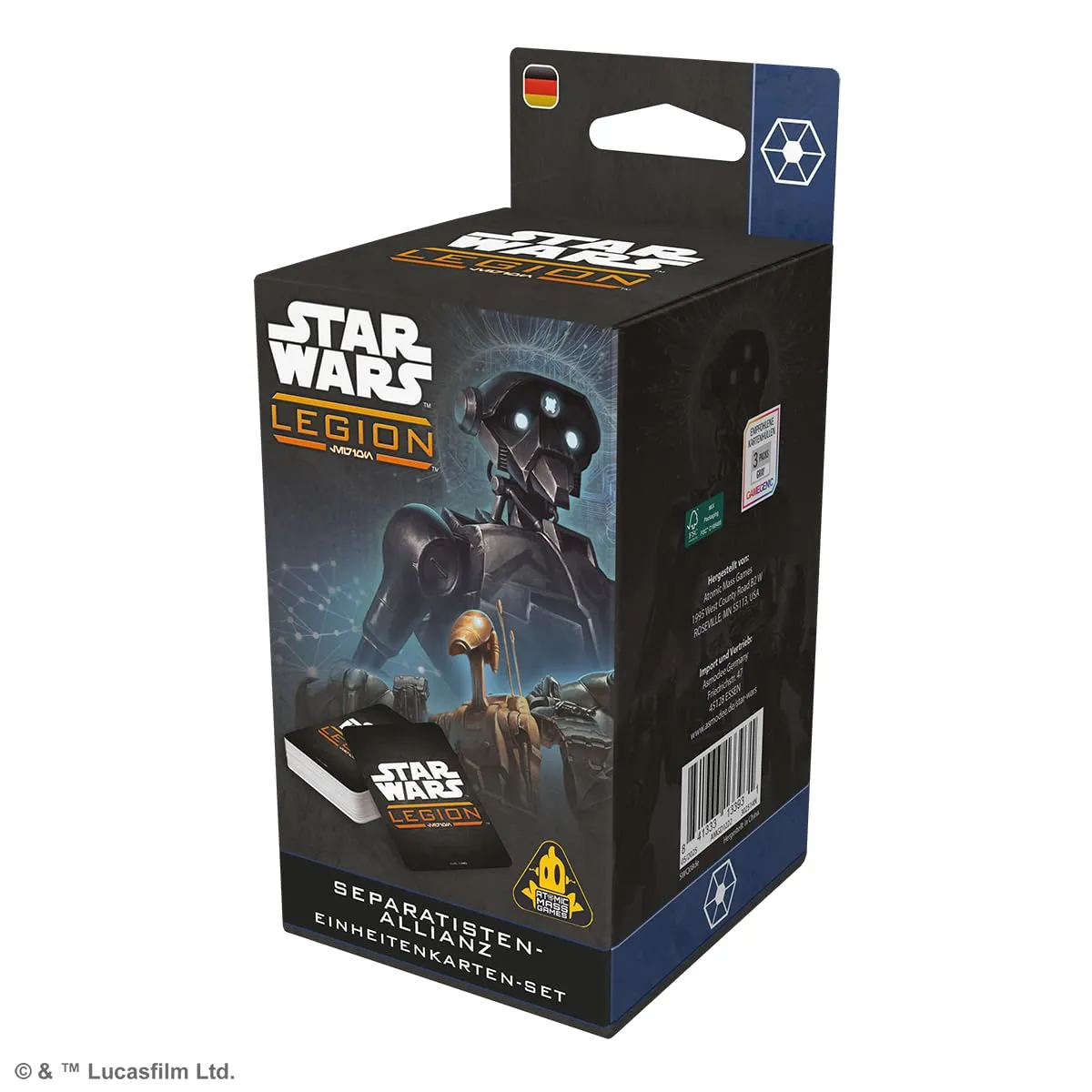 Asmodee Star Wars Legion Separatisten Einheitenkarten-Set 155 Karten