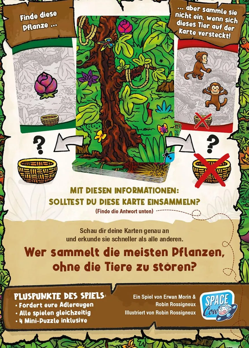 SPACE Cow Gewimmel im Dschungel Kinderspiel 2-4 Spieler Wimmelbild
