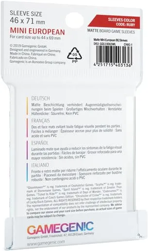 Gamegenic Matte Mini European Kartenhüllen 50 Stück matt