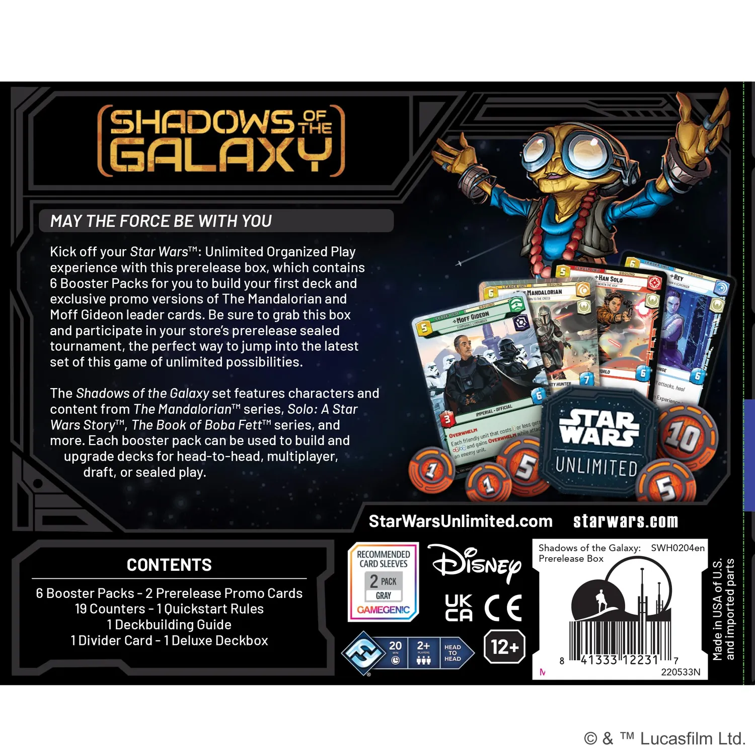 Fantasy Flight Star Wars Unlimited Shadows Prerelease-Box englisch
