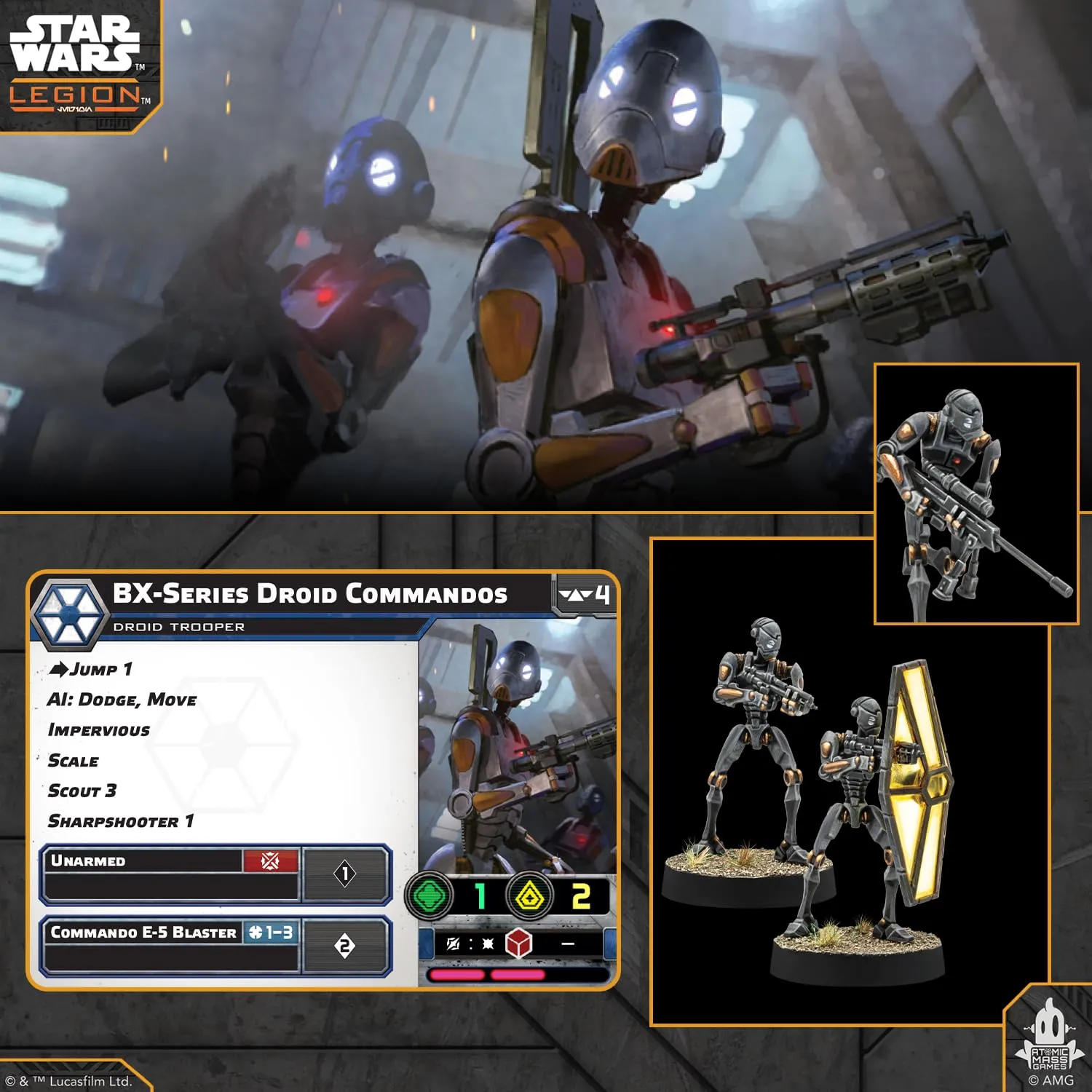 Asmodee Star Wars Legion BX-Series Droid Commandos Spezial
