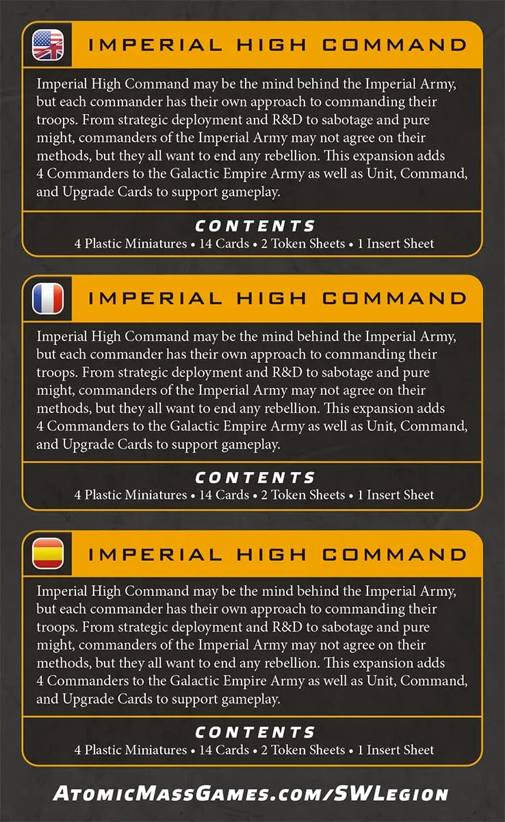 Asmodee Star Wars Legion Imperial High Command Erweiterung 4 Figuren
