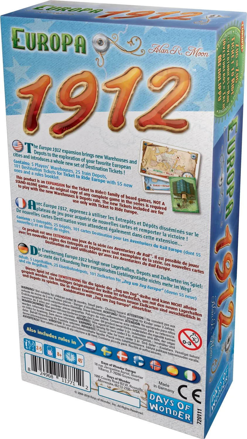 Asmodee Zug um Zug Europa 1912 Erweiterung 2-5 Spieler